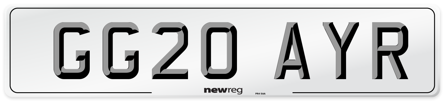 GG20 AYR Number Plate from New Reg